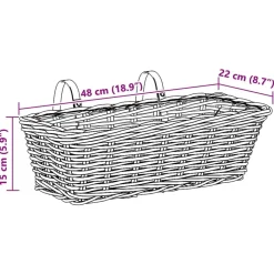 vidaXL Decoración-Cesta Colgante para Plantas 2 pcs 48 x 22 x 15 cm