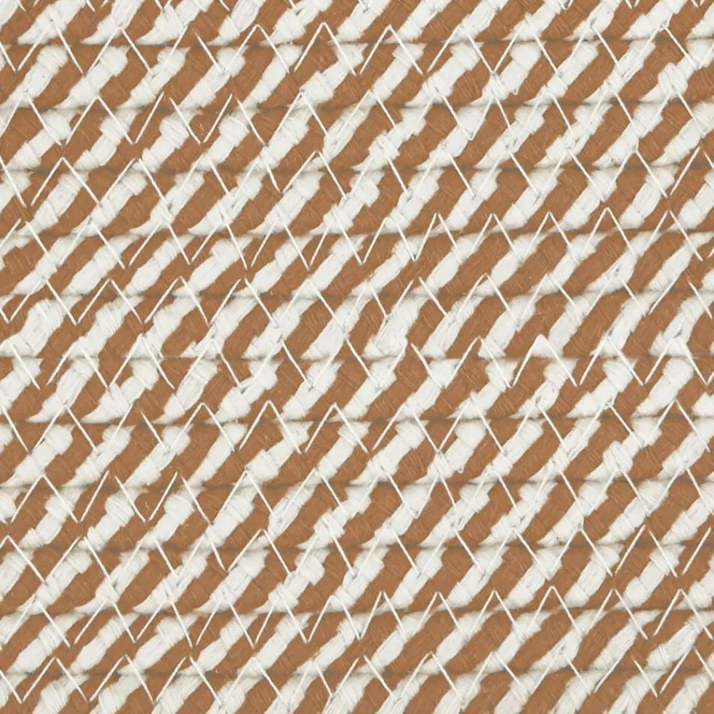 vidaXL Cesta de almacenaje con tapa algodón marrón y blanco Ø40x35 cm Marrón Online