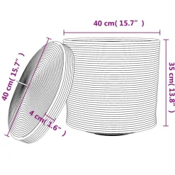 vidaXL Cesta de almacenaje con tapa algodón marrón y blanco Ø40x35 cm Marrón Online