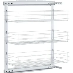 vidaXL Cesta de cocina extraíble 3 niveles plateada 47x25x56 cm Sale