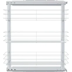 vidaXL Cesta de cocina extraíble 3 niveles plateada 47x25x56 cm Sale