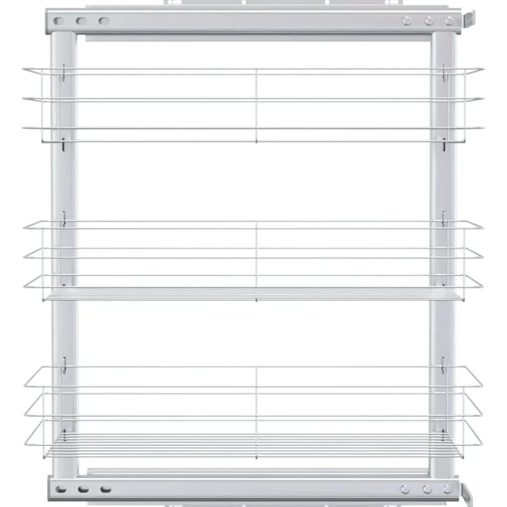 vidaXL Cesta de cocina extraíble 3 niveles plateada 47x25x56 cm Sale