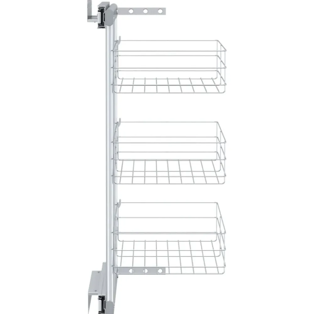 vidaXL Cesta de cocina extraíble 3 niveles plateada 47x25x56 cm Sale