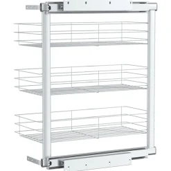vidaXL Cesta de cocina extraíble 3 niveles plateada 47x25x56 cm Sale