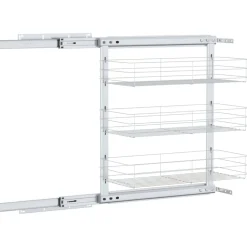 vidaXL Cesta de cocina extraíble 3 niveles plateada 47x25x56 cm Sale