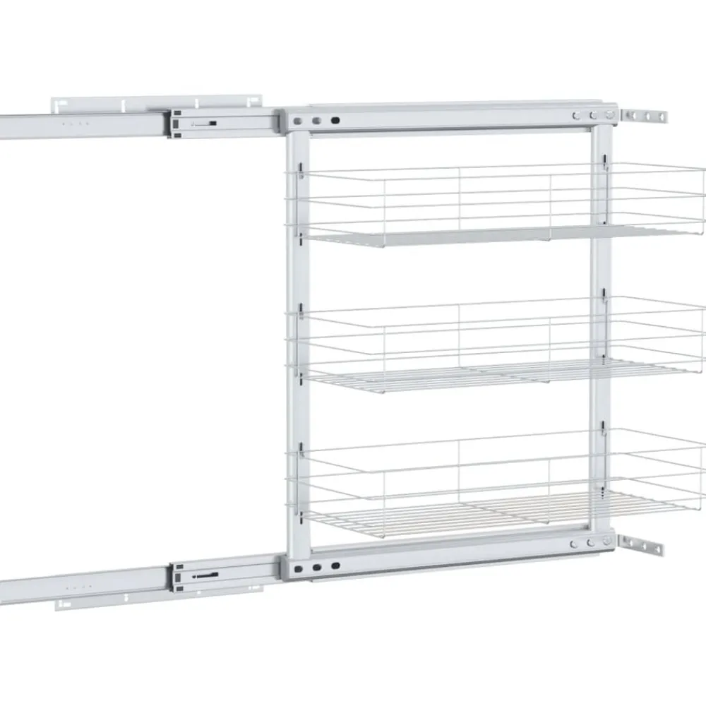 vidaXL Cesta de cocina extraíble 3 niveles plateada 47x25x56 cm Sale