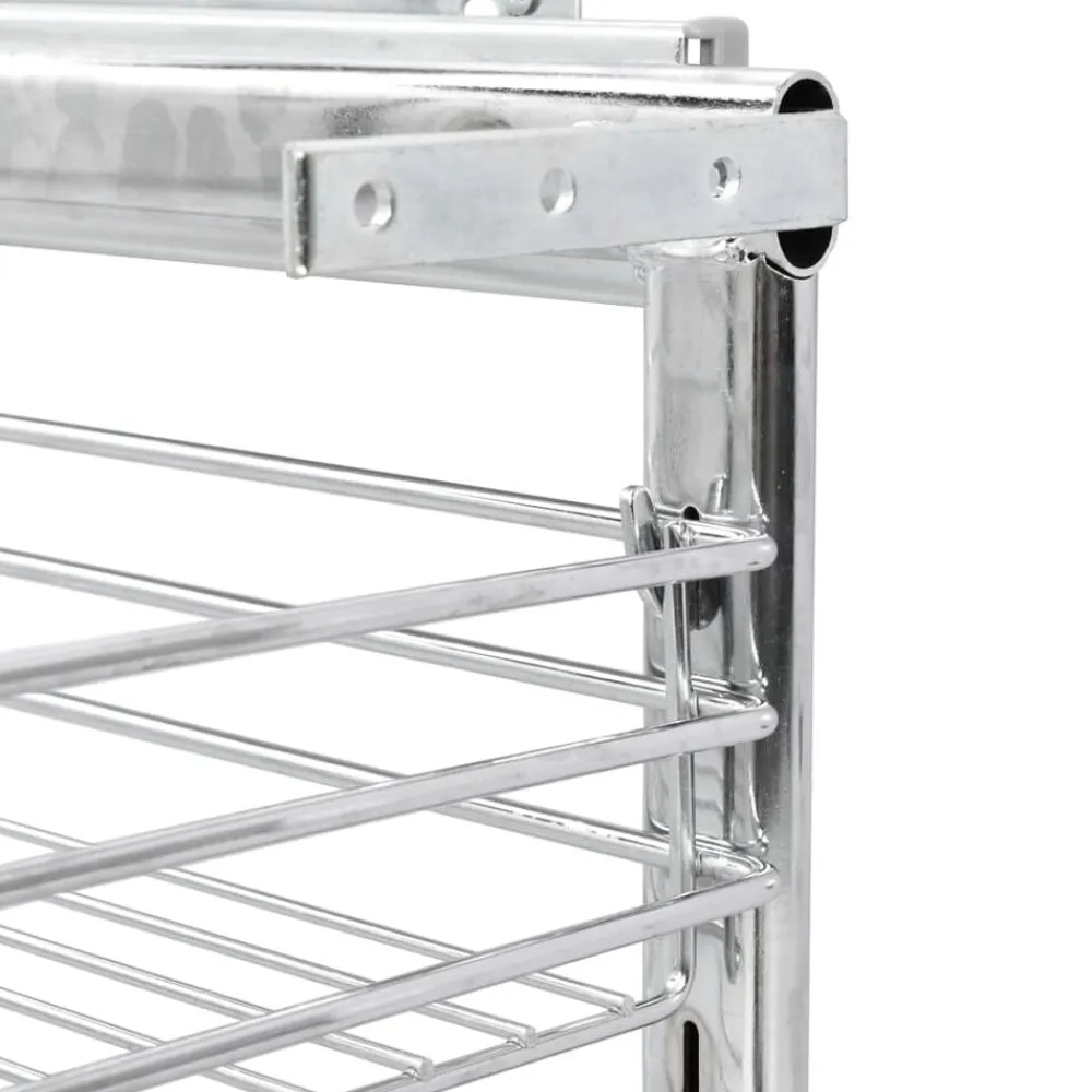 vidaXL Cesta de cocina extraíble 3 niveles plateada 47x25x56 cm Sale