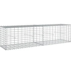 vidaXL Cesta de gaviones con cubierta hierro galvanizado 200x50x50 cm