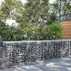 vidaXL Cesta de gaviones con cubierta hierro galvanizado 200x50x50 cm