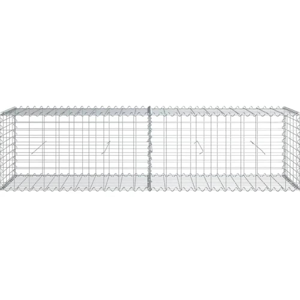 vidaXL Cesta de gaviones con cubierta hierro galvanizado 200x50x50 cm