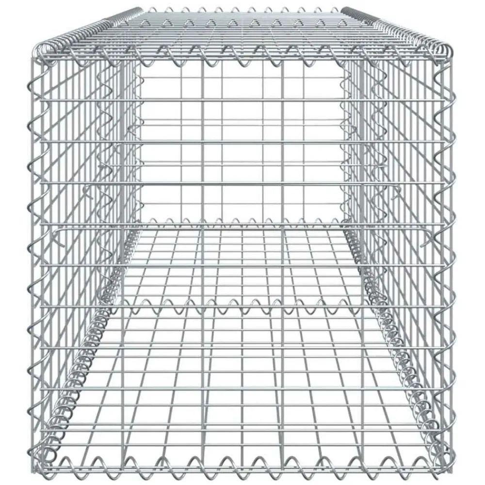 vidaXL Cesta de gaviones con cubierta hierro galvanizado 200x50x50 cm