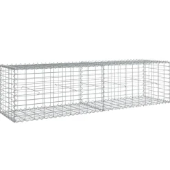 vidaXL Cesta de gaviones con cubierta hierro galvanizado 200x50x50 cm