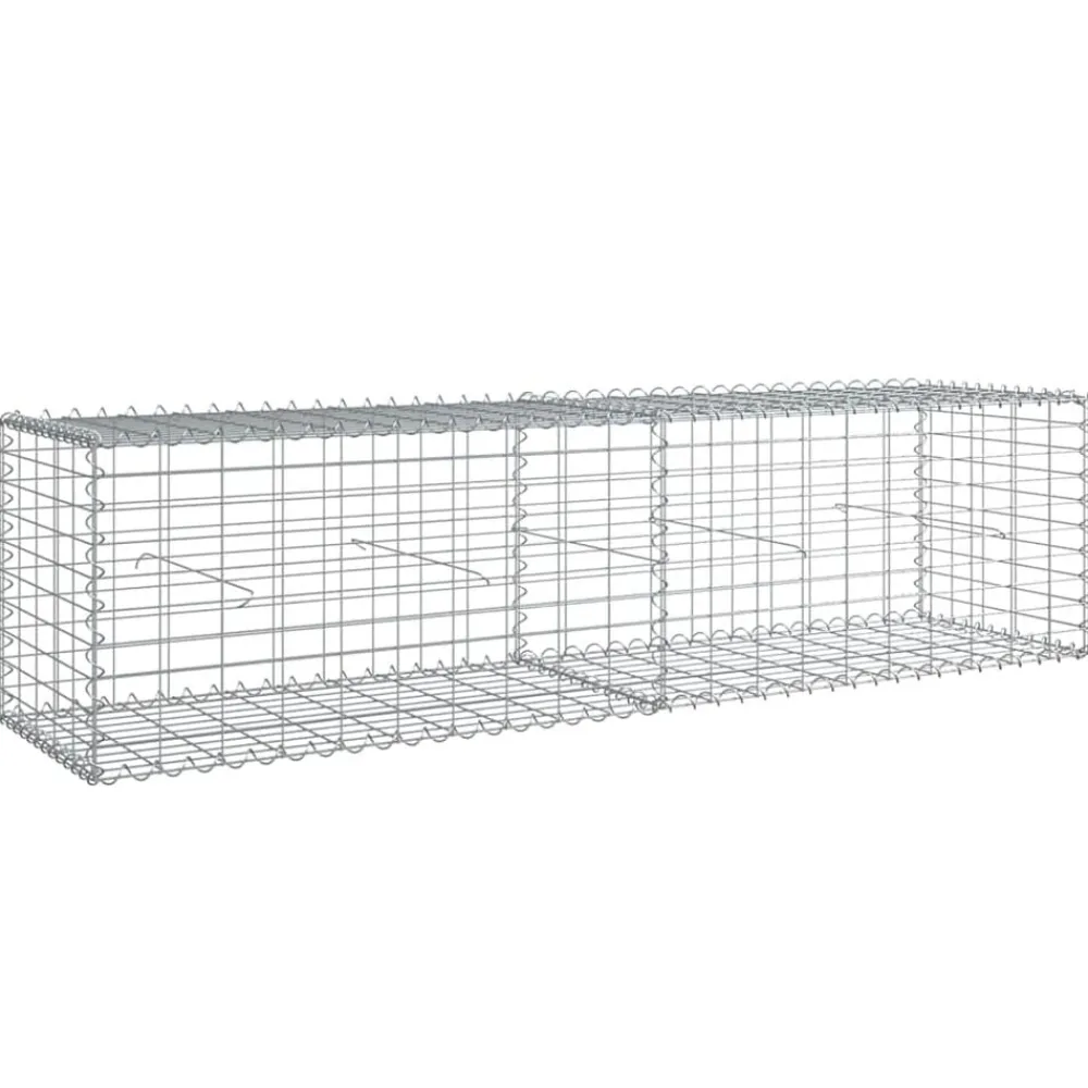 vidaXL Cesta de gaviones con cubierta hierro galvanizado 200x50x50 cm