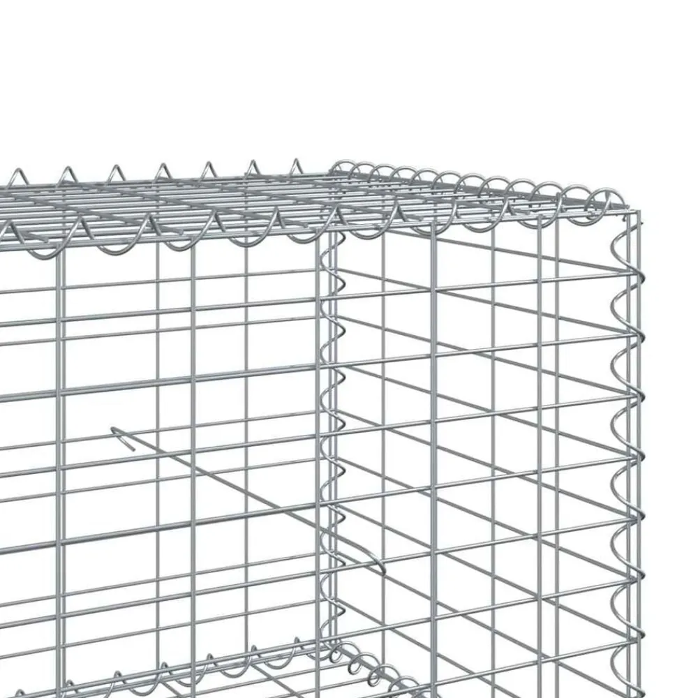 vidaXL Cesta de gaviones con cubierta hierro galvanizado 200x50x50 cm