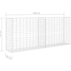 vidaXL Vallas De Jardín-Cesta de gaviones de acero galvanizado 85x30x200 cm