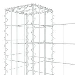 vidaXL Vallas De Jardín-Cesta de gaviones forma de U 2 postes de hierro 140x20x100 cm