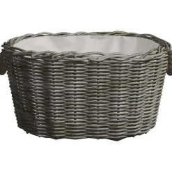 vidaXL Cesta de leña asas de transporte sauce natural gris 59x42x28 cm Sale