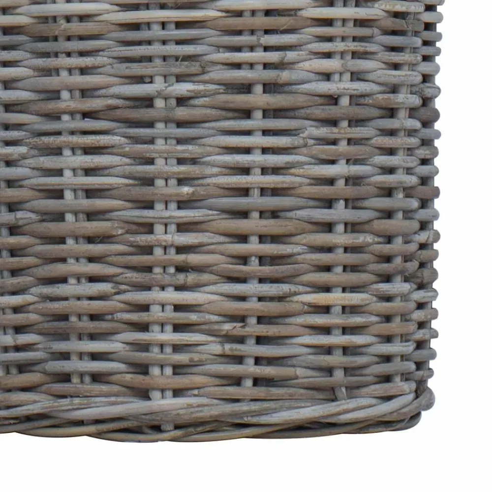 vidaXL Cesta de Maceta con almacenamiento 2 pcs Rattan Lacak Gris Hot