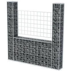 vidaXL Vallas De Jardín-Cesta en forma de U muro de gaviones galvanizado 160x20x150 cm