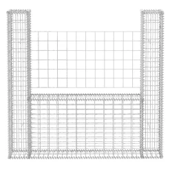 vidaXL Vallas De Jardín-Cesta en forma de U muro de gaviones galvanizado 160x20x150 cm