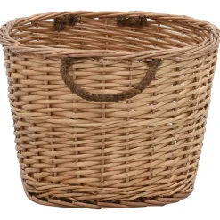 vidaXL Accesorios Para Hornos De Leña Y Chimeneas-Cesta para leña con asas de transporte sauce natural 56x40x28cm