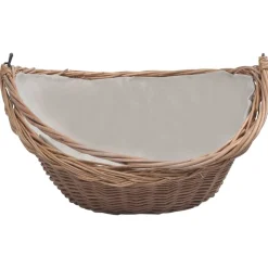 vidaXL Accesorios Para Hornos De Leña Y Chimeneas-Cesta para leña con asas sauce marrón 57x46,5x52 cm