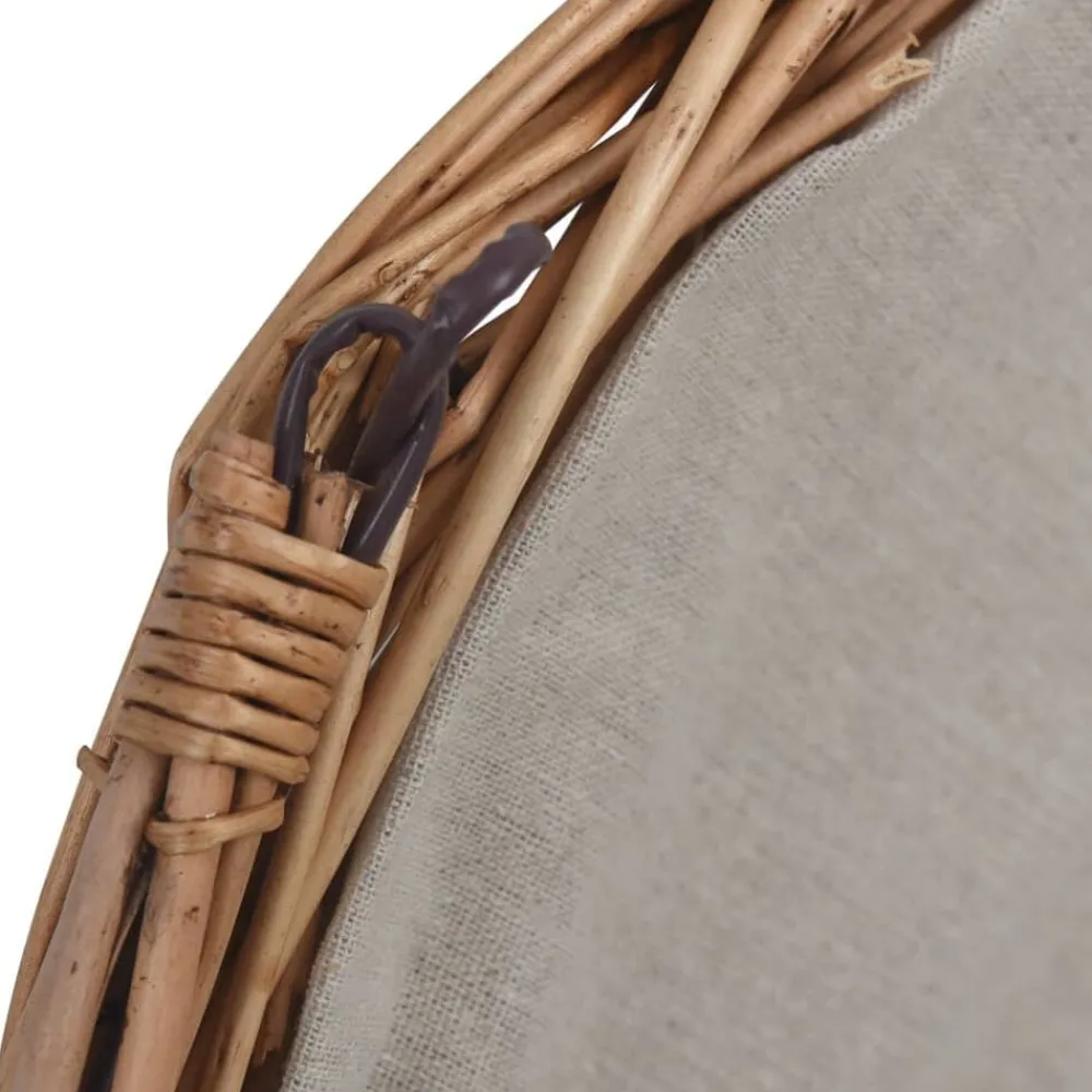 vidaXL Accesorios Para Hornos De Leña Y Chimeneas-Cesta para leña con asas sauce marrón 57x46,5x52 cm