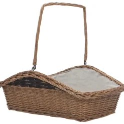 vidaXL Accesorios Para Hornos De Leña Y Chimeneas-Cesta para leña con asas sauce marrón 61,5x46,5x58 cm