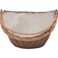 vidaXL Cesta para leña con asa sauce natural 60x44x55 cm Hot