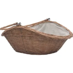 vidaXL Cesta para leña con asa sauce natural 60x44x55 cm Hot