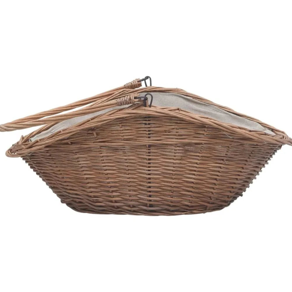 vidaXL Cesta para leña con asa sauce natural 60x44x55 cm Hot