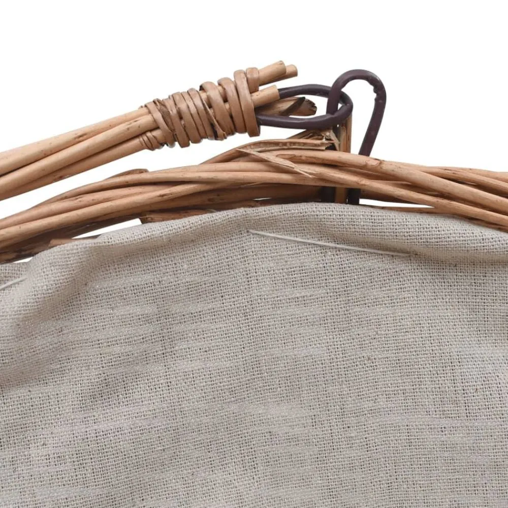 vidaXL Cesta para leña con asa sauce natural 60x44x55 cm Hot