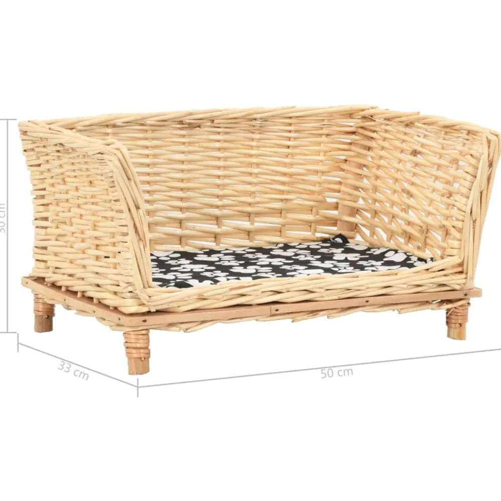 vidaXL Productos Para Mascotas-Cesta para perros con cojín sauce 50x33x30 cm