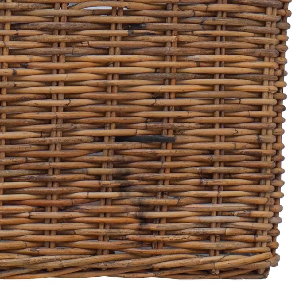 vidaXL Decoración-Cesta para Plantas con almacenamiento 2 pcs Marrón Ratán Lacak