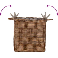 vidaXL Decoración-Cesta para Plantas con almacenamiento 2 pcs Marrón Ratán Lacak