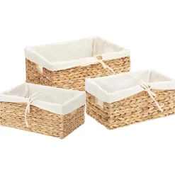 vidaXL Cestas de Almacenamiento 3 pcs Natural Jacinto de agua Best