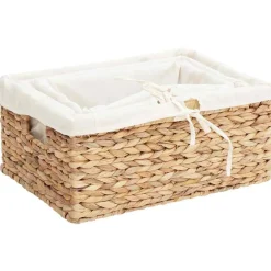 vidaXL Cestas de Almacenamiento 3 pcs Natural Jacinto de agua Best