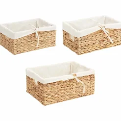 vidaXL Cestas de Almacenamiento 3 pcs Natural Jacinto de agua Best