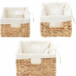 vidaXL Cestas de Almacenamiento 3 pcs Natural Jacinto de agua Best