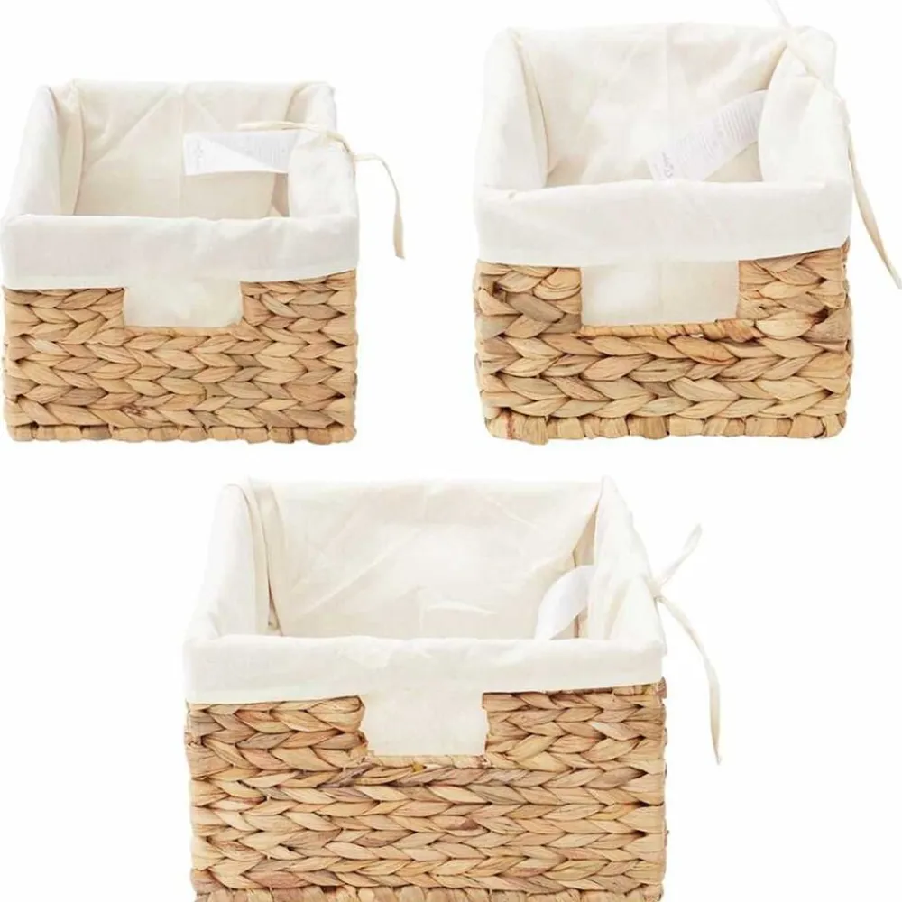 vidaXL Cestas de Almacenamiento 3 pcs Natural Jacinto de agua Best
