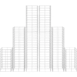 vidaXL Vallas De Jardín-Cestas de muro de gaviones alambre galvanizado 6 unidades