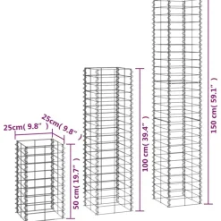 vidaXL Vallas De Jardín-Cestas de muro de gaviones alambre galvanizado 6 unidades