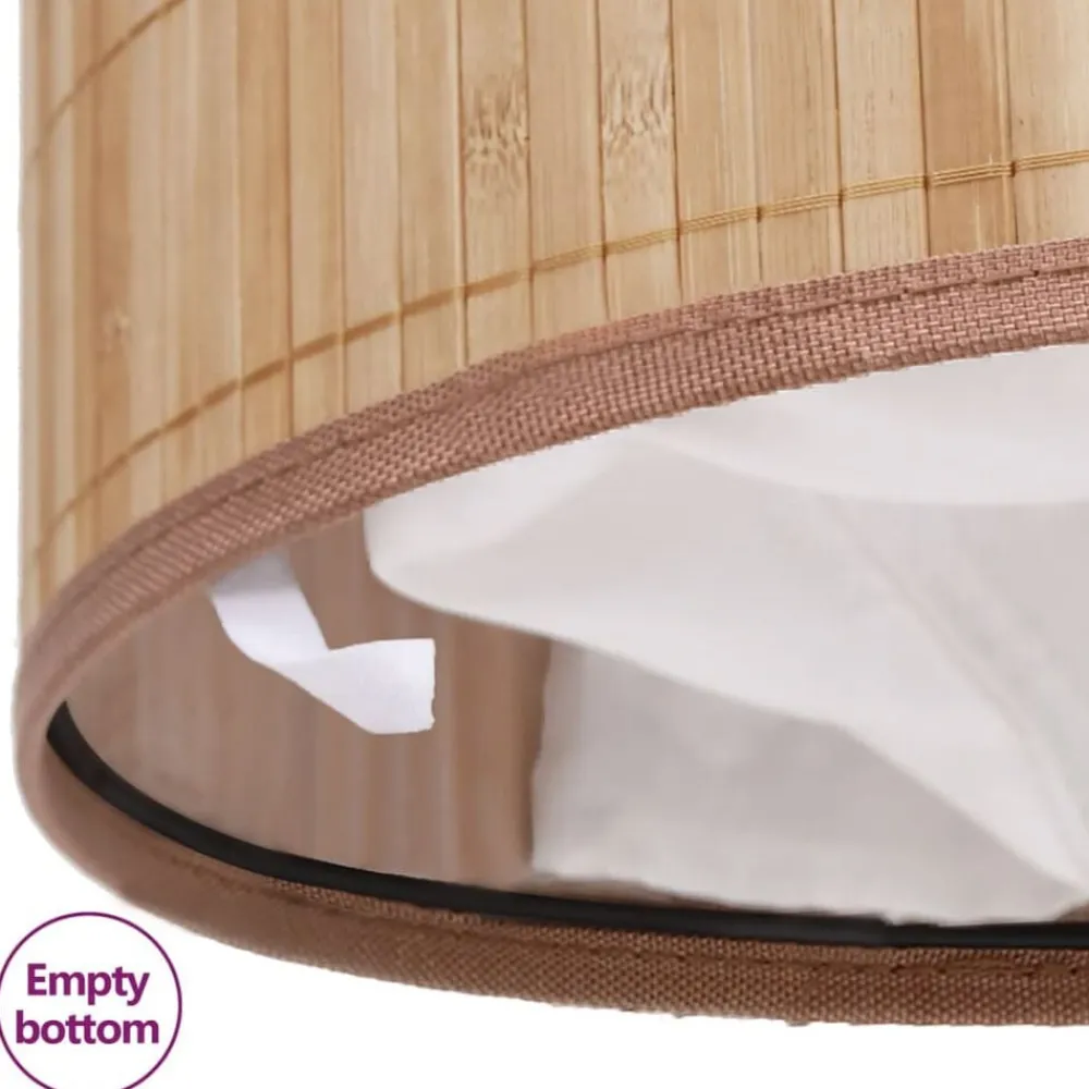 vidaXL Productos Del Hogar-Cesto de la ropa de bambú redondo color natural