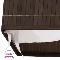 vidaXL Productos Del Hogar-Cesto de la ropa de bambú rectangular marrón oscuro