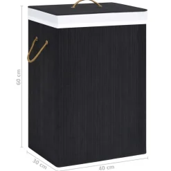 vidaXL Productos Del Hogar-Cesto de la ropa sucia de bambú 2 secciones 72 l