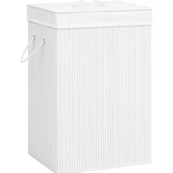 vidaXL Productos Del Hogar-Cesto de la ropa sucia de bambú 2 secciones 72 l
