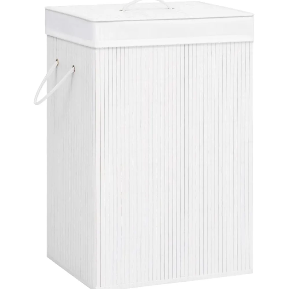 vidaXL Productos Del Hogar-Cesto de la ropa sucia de bambú 2 secciones 72 l