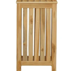vidaXL Productos Del Hogar-Cesto de la ropa sucia madera maciza de teca 35x25x60 cm
