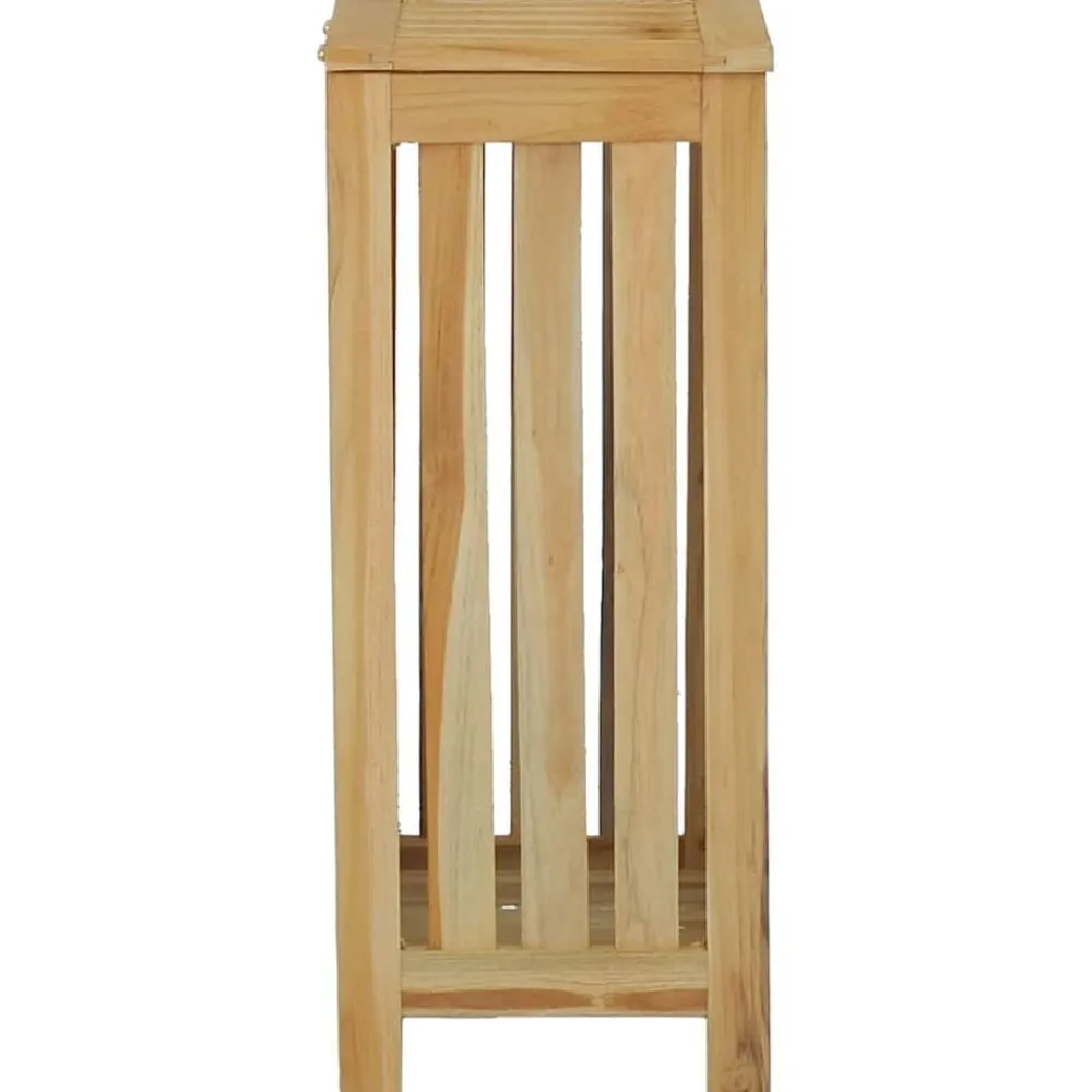 vidaXL Productos Del Hogar-Cesto de la ropa sucia madera maciza de teca 35x25x60 cm