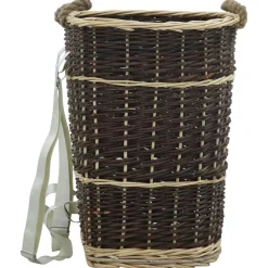 vidaXL Accesorios Para Hornos De Leña Y Chimeneas-Cesto de leña con correas transporte sauce natural 44,5x37x50cm